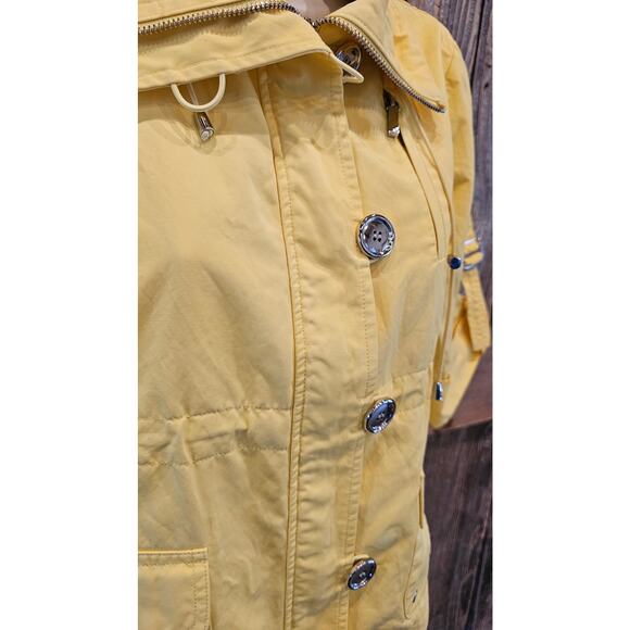 AK Anne Klein Yellow Spring Jacket Raincoat 3/4 Sleeve Jacket Coat, PS PETITE S - Picture 2 of 8